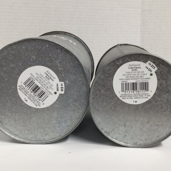 Ashland 2 Tins “Reindeer Treats” & “Elf Sweets Galvanized Tin NWT - Picture 14 of 15